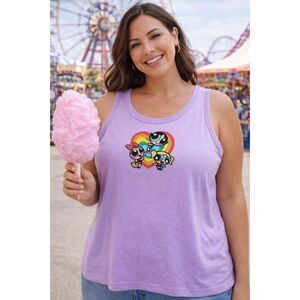 Powerpuff Girls Tank Top XXL Lavender Cartoon Network Sleeveless NWT #6